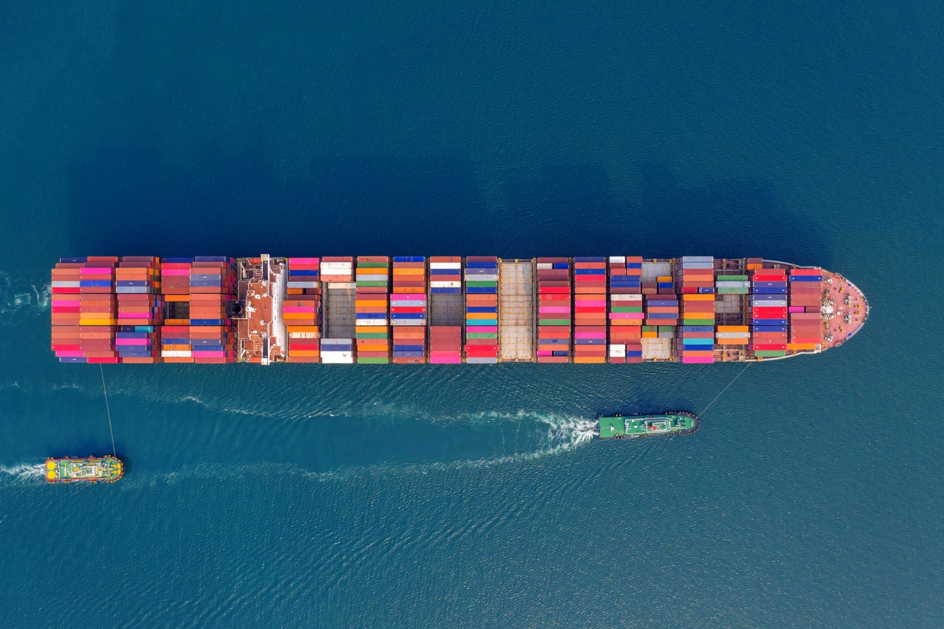 Container ship at sea